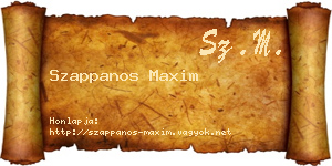 Szappanos Maxim névjegykártya